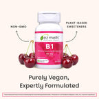 EZ Melts Dissolvable Vitamin B1 25 mg - Thiamin Supplement for Energy, Stress & Cellular Support - No Artificial Flavors - Non-GMO & Vegan - Cherry Burst - 90 Dissolvable Tablets (45 Servings)