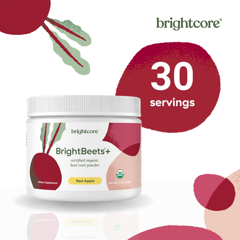 Brightcore Nutrition - BrightBeets Beet Powder, Red Apple Flavor, 150 Grams, 30 Servings