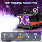 Dashsafe 1200W Fog Machine, 6000CFM for Halloween, Disco Light & Remote
