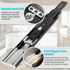 YENUO Soft Close Drawer Slides Full Extension Side Mount 12 14 16 18 20 22 24 inch Ball Bearing Metal Rails Track Guide Glides Runners Heavy Duty 100 Pound (Soft Close- 1 Pr, 18 Inch)