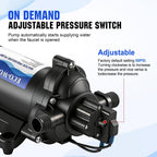 ECO-WORTHY 33-Series Water Pressure Diaphragm Pump Industrial 110V AC 4.0GPM Flow 50PSI Rated Pressure Self Priming RV Fresh Water Pump for Camper Kitchen Bathroom Marine Yacht Caravan