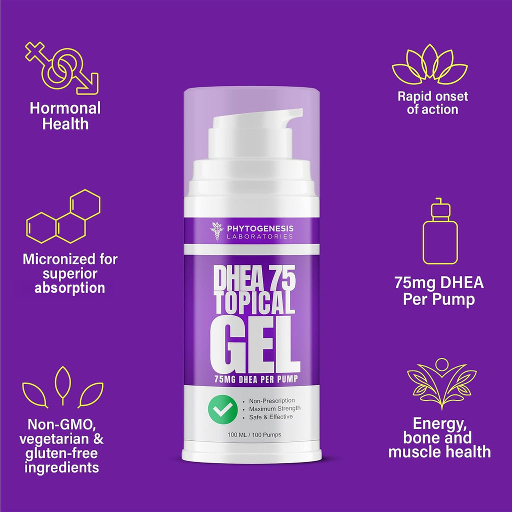 Phytogenesis DHEA 75 – 75 mg DHEA Per Pump – Promotes Healthy Aging, Healthy Mood, Immune Support, Balanced Levels and Overall Health – One Month Supply (1)