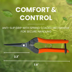 Saboten Japanese Pruning Shears 7.9" – Professional Bypass Garden Clippers, Made in Japan, Sharp Carbon Steel Blade with Sap-Resistant Fluorine Coating, Cuts up to 3/4 in (20 mm) (Straight)