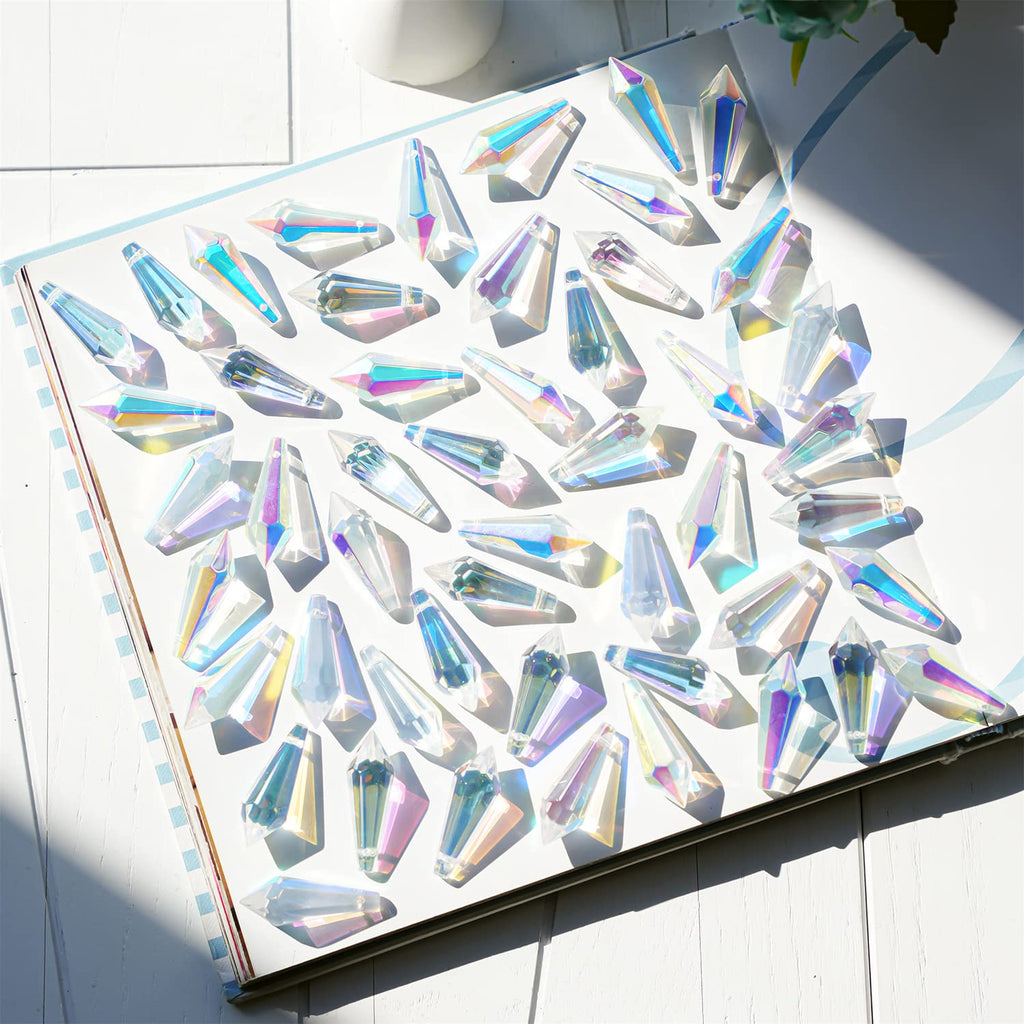 50pcs 38mm Suncatcher Crystal Icicle Prisms Pendant Icicle Chandelier Decor