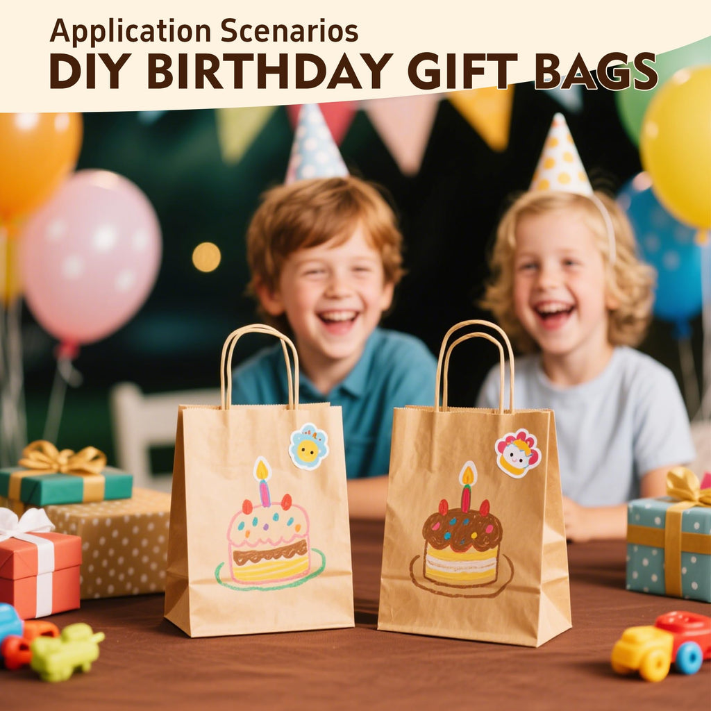 YEEHAW 100 pcs Brown Paper Gift Bags with Handles, 8x4.5x10.8 Inch, Medium