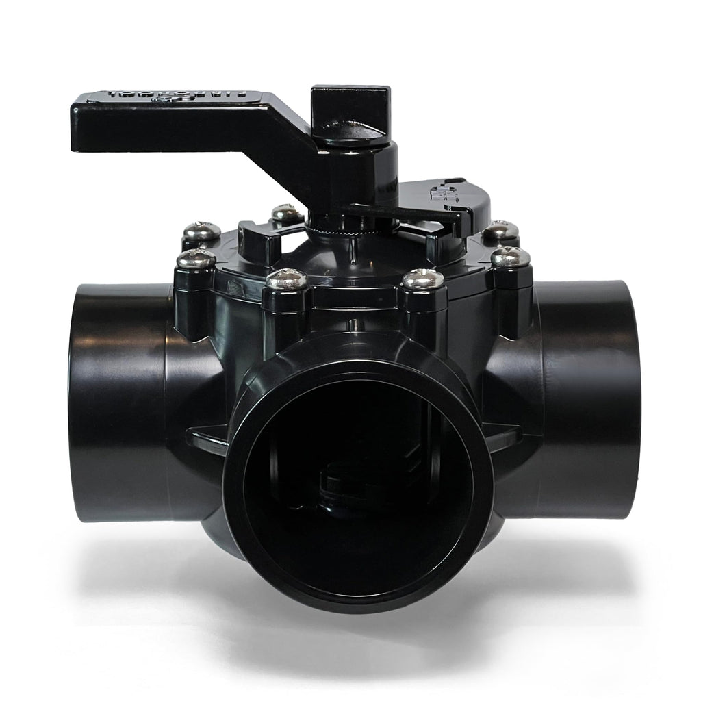 FibroPool Swimming Pool Diverter Valve – 2 Inch 3-Way Posi-Close Slip Valve, Lubeless PTFE Seats, CPVC Construction, Ideal for Pools, Spas, Heaters, Chemical Dispensers, and Salt Generators
