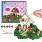 Fairy House Craft Kit for Kids, DIY Wooden Fairy Garden Kit with Paints & Decorations, Arts & Crafts for Kids, Creative Activity, Birthday Gift for Girls Ages 5 6 7 8–12