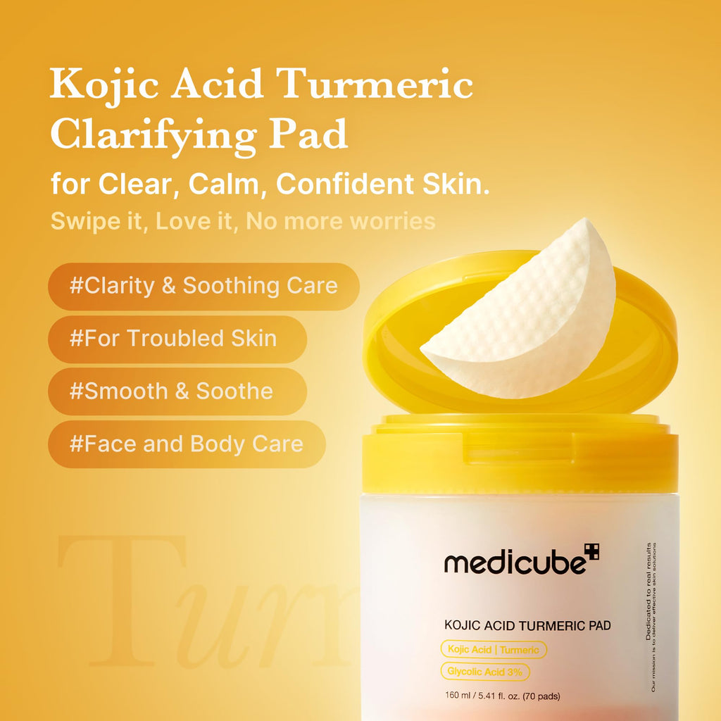 medicube Toner Pads Kojic Acid Turmeric Clarifying Pad for Troubled Skin