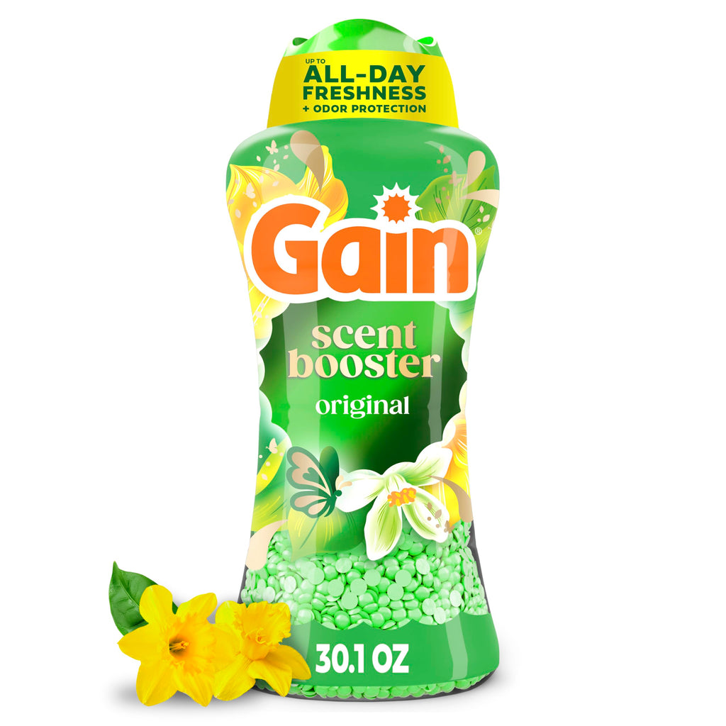 Gain In-Wash Laundry Scent Booster Beads Long-Lasting Fresh Scent Beads All Day Freshness and Odor Protection, Original Scent, 30.1 oz