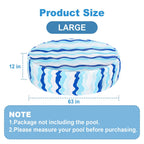 Ladadee Foldable Dog Pool Cover – Waterproof Round Pet Dog Kiddie Bath Tub Lid Cover, Fit for 32/48/63 Inch Pools, Outdoor Portable Puppy Pool Accessories with Drawstring