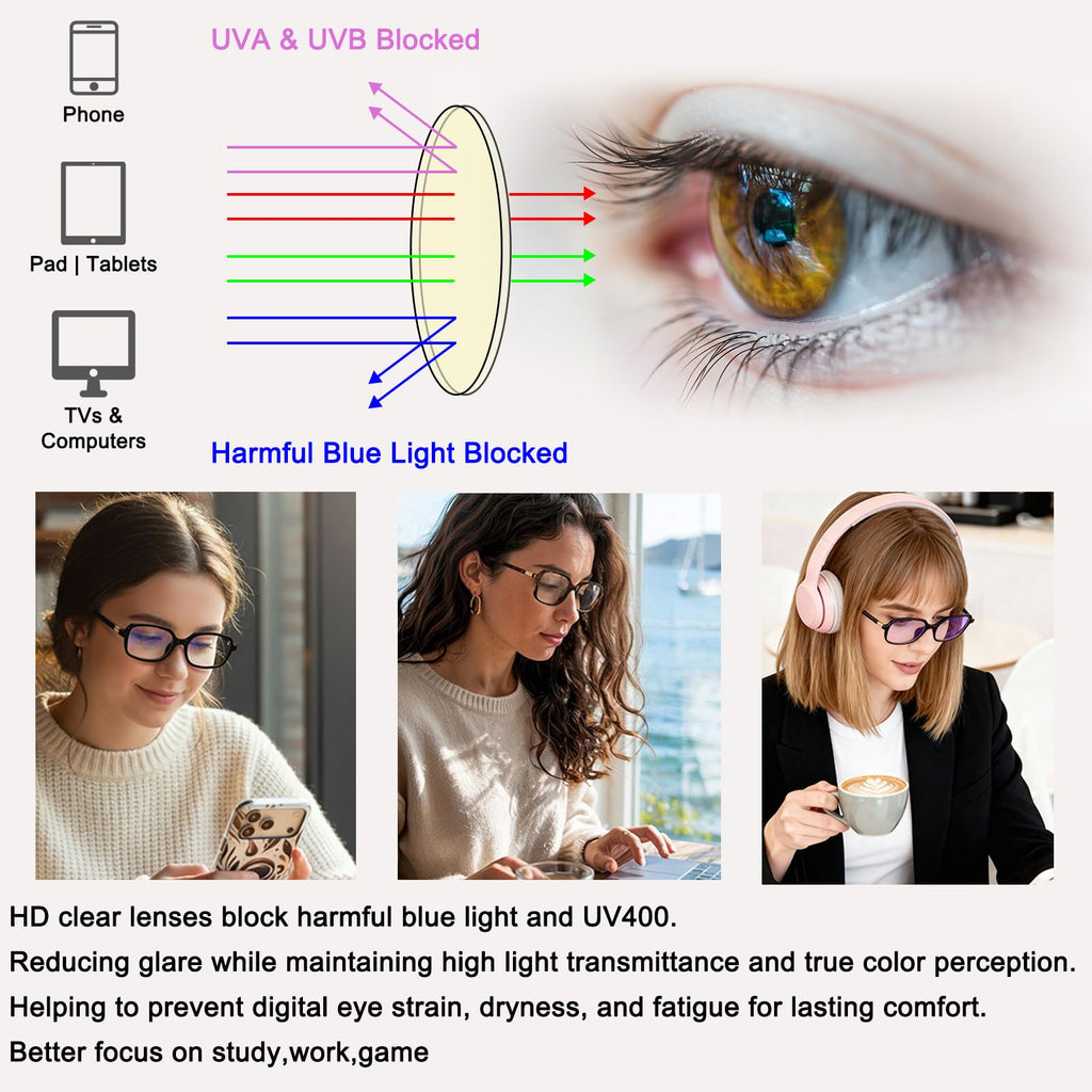 LIKSMU Blue Light Blocking Glasses for Woman Men Computer Gaming TV Screen Blue light Blocker Eyewear Trendy Rectangle Small Nerd Eyeglasses, 2pack, Black Frame Clear Lens &Tortoise Frame Clear Lens