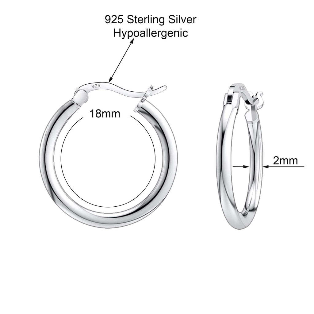 Savlano 925 Sterling silver Round Hoop Earrings for Women & Men Comes in 10MM-25MM (18)