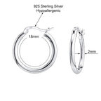 Savlano 925 Sterling silver Round Hoop Earrings for Women & Men Comes in 10MM-25MM (18)