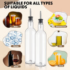 RimCereal 8 Pack 25 oz Syrup Bottle Plastic Long Neck Bottle with Stainless Steel Leakproof Tapered Spout Pourer and Cap Alcohol Juice Coffee Container for Home Bar Service Bartending Supplies