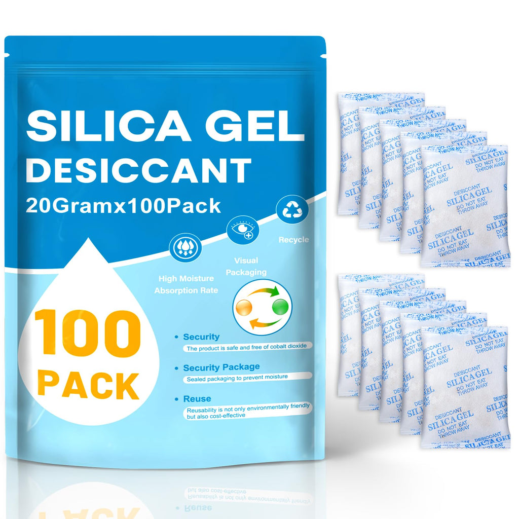 VOISEN 20 Gram 100 Pcs Color-Indicating Silica Gel Packets