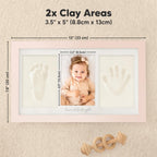 KeaBabies Baby Hand and Footprint Kit, Clay Keepsake Frame (Petal Pink)
