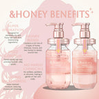&-honey Melty Moist Repair Japanese Shampoo & Conditioner Set (440 mL) | For Wavy, Curly, Kinky Hair | Deep Hydration, Frizz Control & Damage Repair