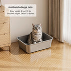 Idymere Stainless Steel High Sided Cat Litter Box