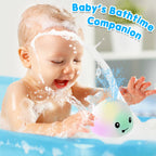 ANGGIKO Baby Bath Toys, Toddler Bath Toys for Kids Ages 1-3, Light Up Whale Bath Toy Sprinkler, Pool Water Table Infant Baby Toys 6-12-18 Months, Bathtub Fountain Toy, Toddler 1st Birthday 1 2 3 Gifts