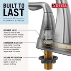 Delta Arvo Pull-Down Centerset Bathroom Faucet, Matte Black Bathroom Sink Faucet, Bathroom Faucet with Pull Out Sprayer, 3-Hole Bathroom Faucet, Matte Black 25840LF-BLPD