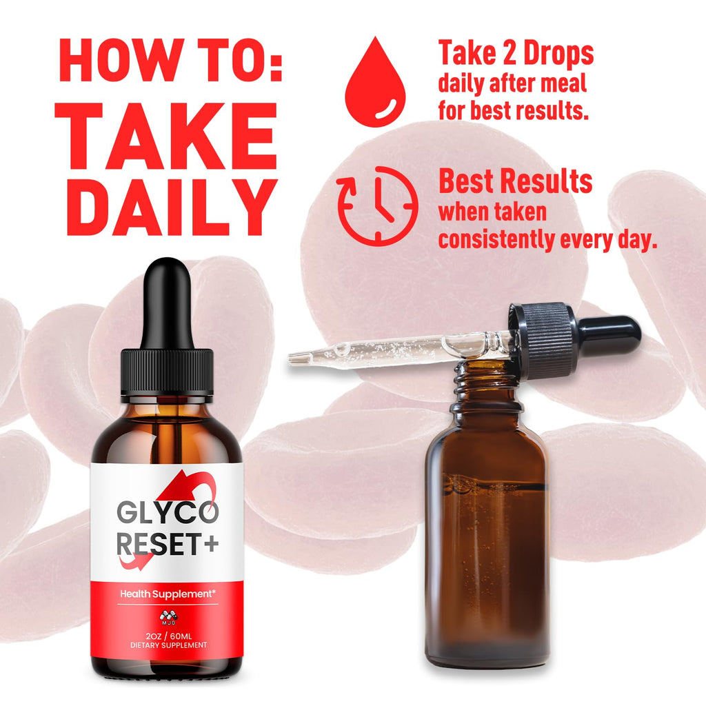 Glyco Reset Drops, Official GlycoReset Drops with All Natural Ingredients, Advanced Overall Health and Wellness Vitamin Formula Maximum Strength Active Lifestyle Multivitamins Support (30 Servings)