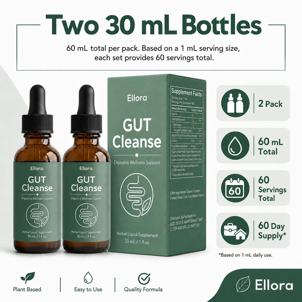 Boaccy Ellora Gut Cleanse Drops, Gentle Gut & Colon Wellness Support, 30 Servings