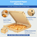 Karat Pizza Boxes 12" x 12" x 2" [50 Pack] White Corrugated Boxes | Ventilated, Grease-Resistant, Durable for Pizza, Catering or Shipping Use