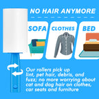 400 Sheets Lint Rollers for Pet Hair Extra Sticky, 2 Handles, 4 Rollers
