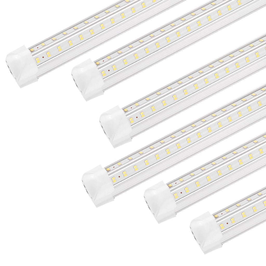 XLNYUUI Led Shop Lights,4FT LED Light 50W 6000K 7000LM Led Daylight,Garage Light,Linkable Clear Cover Integrated V-Shape for Garage Warehouse Workbench Workshop(6-Pack)