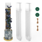 HYYZ 4PCS 18.7-Inch D-Shaped Self-Watering Moss Pole - Plastic Monstera Support for Indoor Climbing Plants. (4, White)