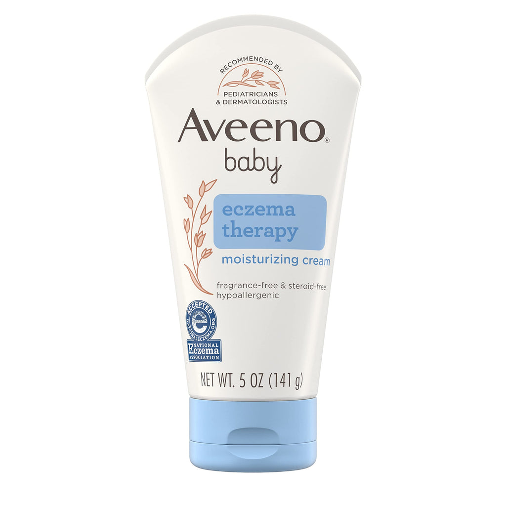 Aveeno Baby Eczema Therapy Moisturizing Cream, Natural Colloidal Oatmeal & Vitamin B5, Baby Cream for Dry, Itchy, Irritated Skin Due to Eczema, Paraben- & Steroid-Free, 5 fl. oz (Pack of 12)