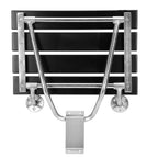 17 Inchs Folding Shower Seat Wall Mounted, Foldable Shower Bench for Small Spaces, 400lb Capacity (Black)