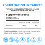 DRINK HRW Rejuvenation Molecular Hydrogen Water Tablets: 12 ppm H2, Hydrogen & Magnesium Supplement, Supports Energy Production, Recovery, Cognitive Function Daily (Unflavored, 60 Count)
