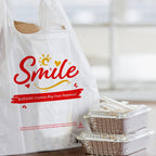TGEONIX 200 Pack Upgraded White Thank You T-Shirt Bags - 11.5"x6.5"x21" Reusable Grocery Bags with Handles, Eco-Friendly Retail Packaging for Supermarket & Small Business