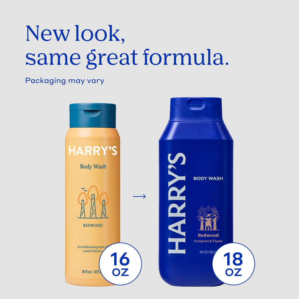 Harry's Men's Body Wash - Redwood - (3 Pack) 18 fl oz - Shower Gel for Men - No Parabens, Sulfates, or Dyes