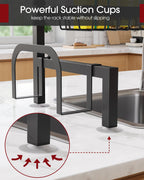 Sakugi 2-Tier Over the Sink Dish Drying Rack, 30"-33.9" L, Black