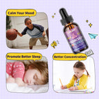 Kids Magnesium Liquid Drops-Magnesium Glycinate Liquid for Kids Supplement-w/L-theanine, Omega-3, Vitamin B6, D3 - for Sleep, Relaxation, Brain, Bones - 4 Fl Oz Children's Calm