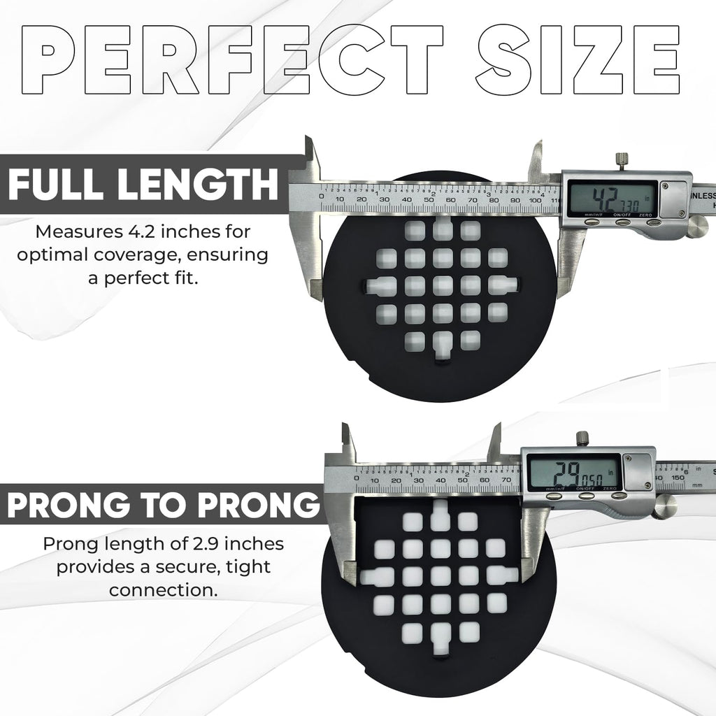 LXLOTUS 4 ¼” Matte Black Snap-in Shower Drain Cover - Premium Round Black Grate Replacement - 4.25" OD Strainer - Easy Install - Durable Solid Brass Construction