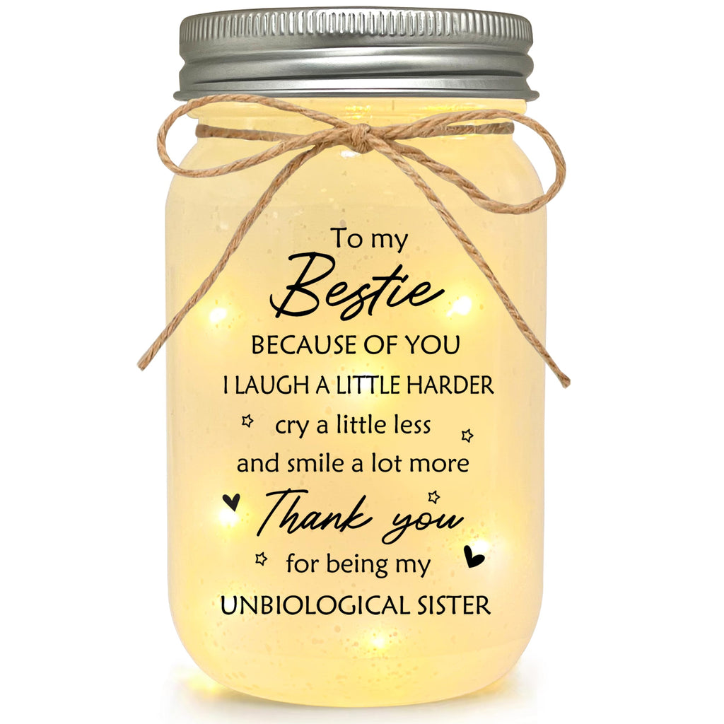 LE XIAOXI Best Friend Birthday Gifts for Women, Mason Jar Night Lights - Christmas Mother's Day Birthday Gifts for Women Friendship