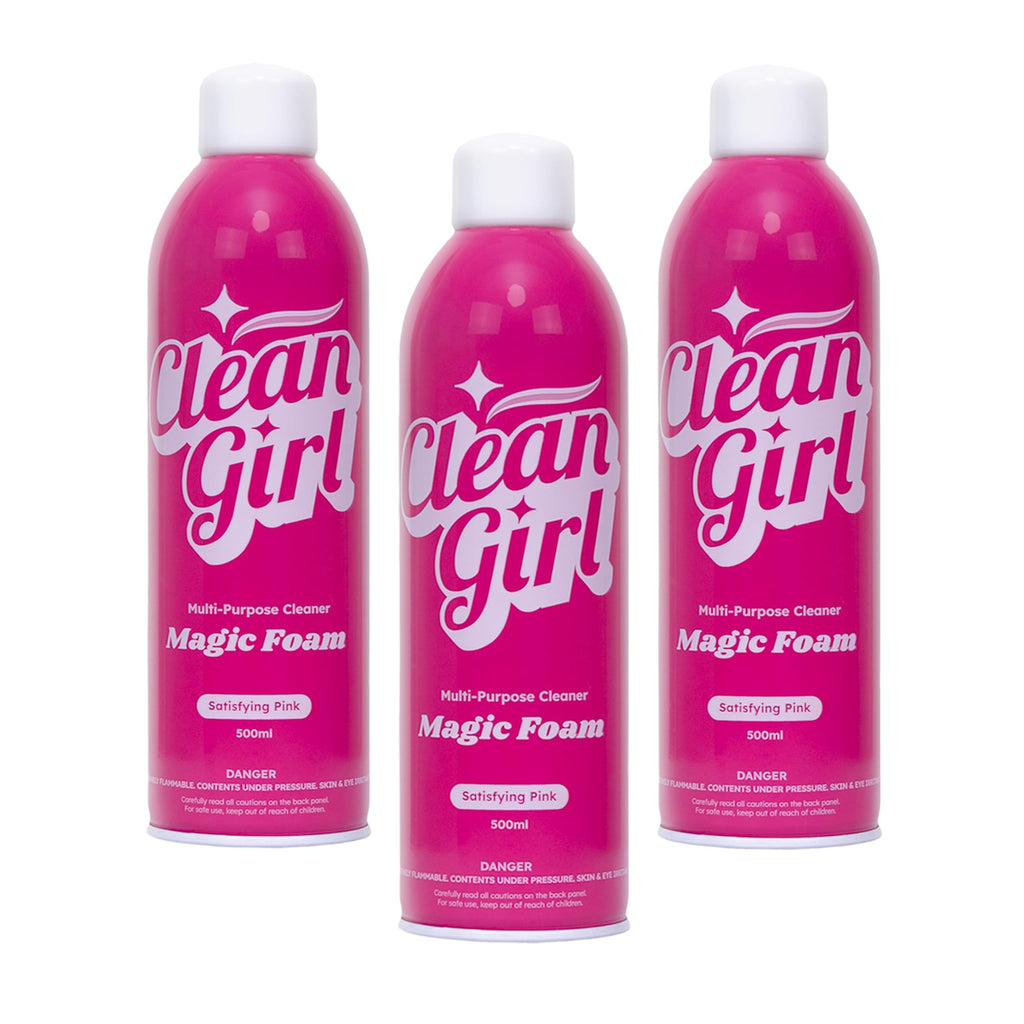 Clean Girl Magic Foam - Satisfying Pink Foaming All-Purpose Cleaner - 500ml Each (Pack of 3)