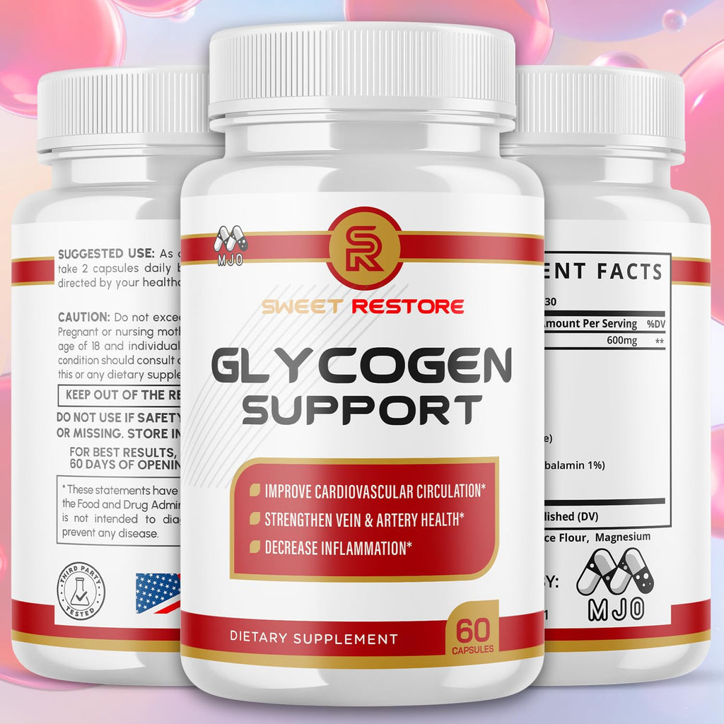 Sweet Restore Glycogen Support Capsules, Official Sweet Restore Glycogen Support Pills with All Natural Ingredients, Overall Health & Wellness with Maximum Strength Multivitamins Support (60 Capsules)