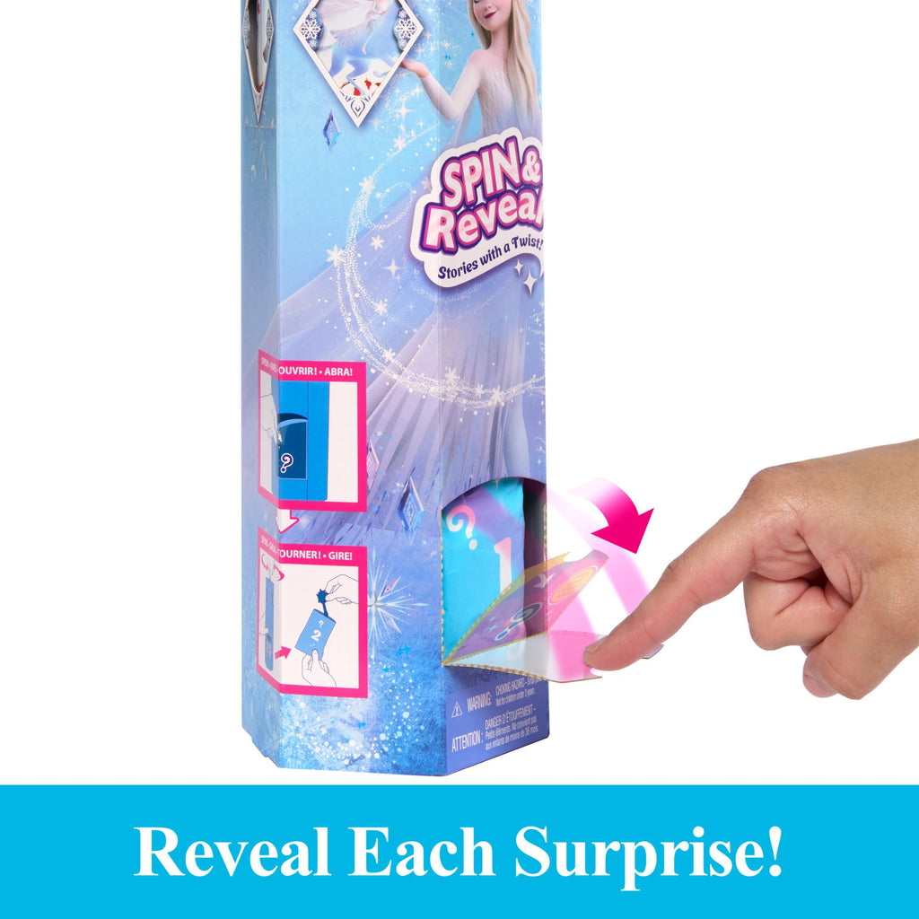 Mattel Disney Frozen Elsa Fashion Doll Set, Spin & Reveal with 11 Surprises Including 5 Accessories, 5 Stickers & Play Scene, Inspired by the Movie