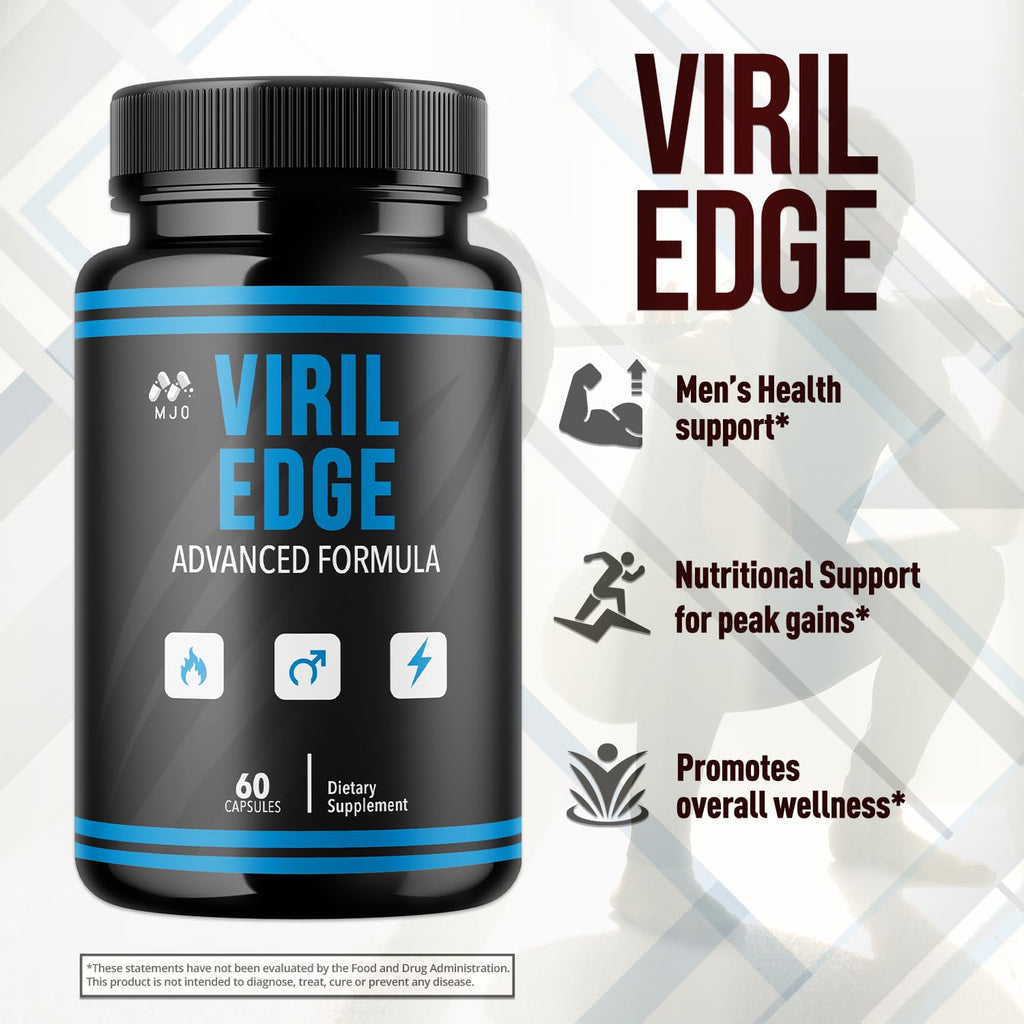 (2 Pack) Viril Edge Capsules, Official Viril Edge Pills for Men with All Natural Ingredients, Maximum Strength Supplement Premium Vitamins Supporting Optimal Wellness & Advanced Health (120 Capsules)