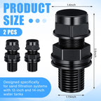 Chicmount 2 Pcs Plastic Drain Plugs and Seal Ring Set Replacement Drain Plug and Seal for Sand Filter Systems with 12 and 14 Inch Tanks (Black)