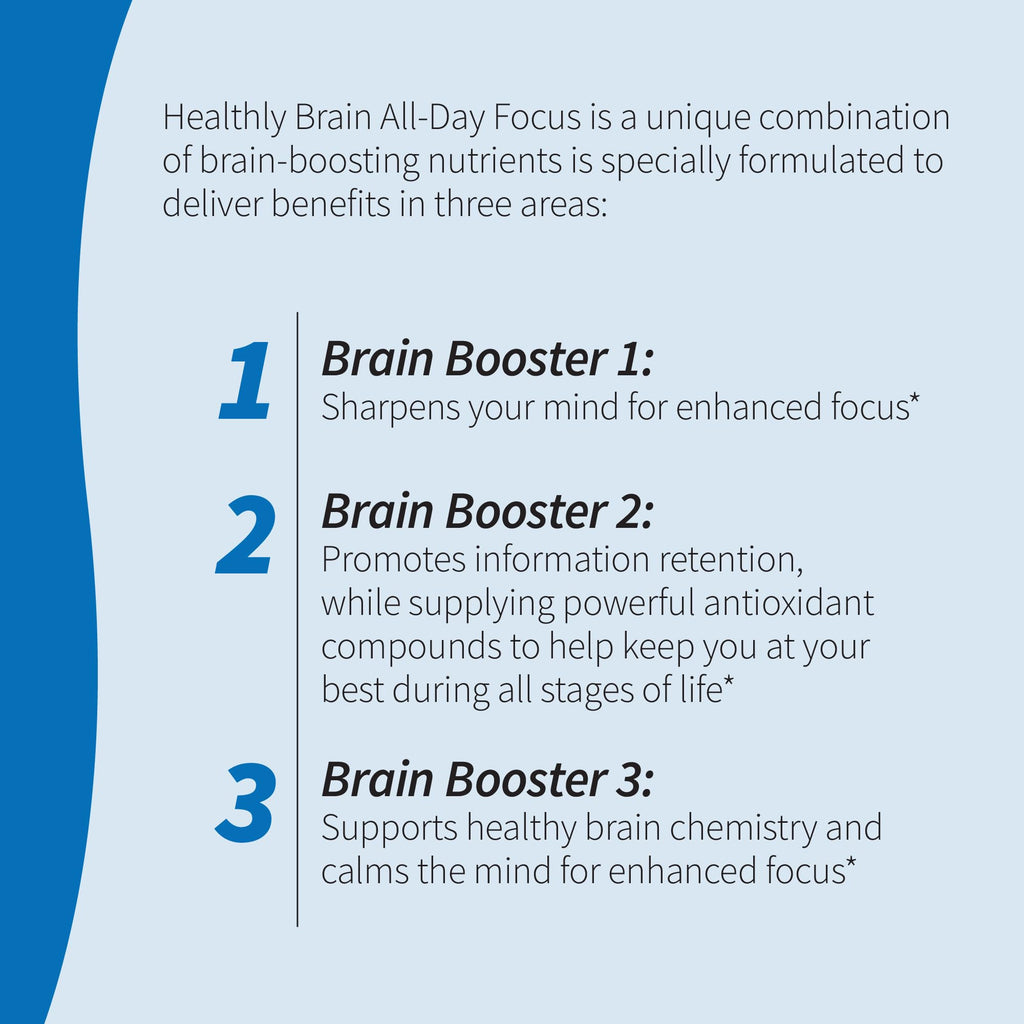 Applied Nutrition Healthy Brain All-Day Focus - 50 Tablets, Pack of 2 - Powerful 3-in-1 Brain Booster with Turmeric Extract - 50 Total Servings