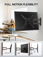 Pipishell Full Motion TV Wall Mount for 26–65 inch TVs up to 80 lbs