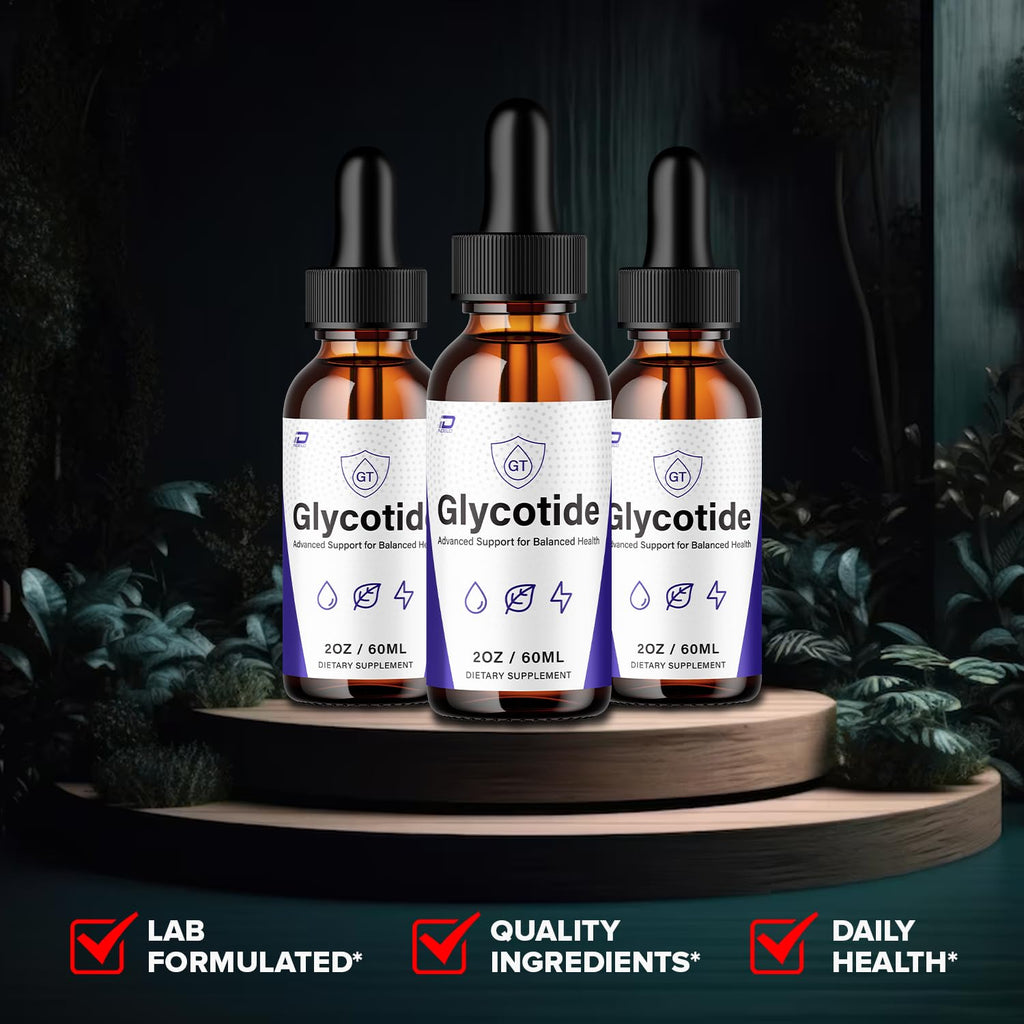 Glycotide Advanced Formula – Glyco Tide Liquid Drops Natural Ingredients - 3 Bottles - 3 Month Supply