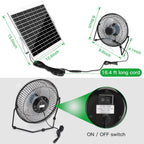 blessny 8" Solar Fan for Greenhouse, Chicken Coop, Pet House, Shed