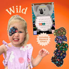 HIDE&SEE Speckles Kids Eye Patches (Wild Pack) Fun & Comfortable Hypoallergenic Patches for Amblyopia Treatment for Boys & Girls Includes Reward Chart (50 Pack)
