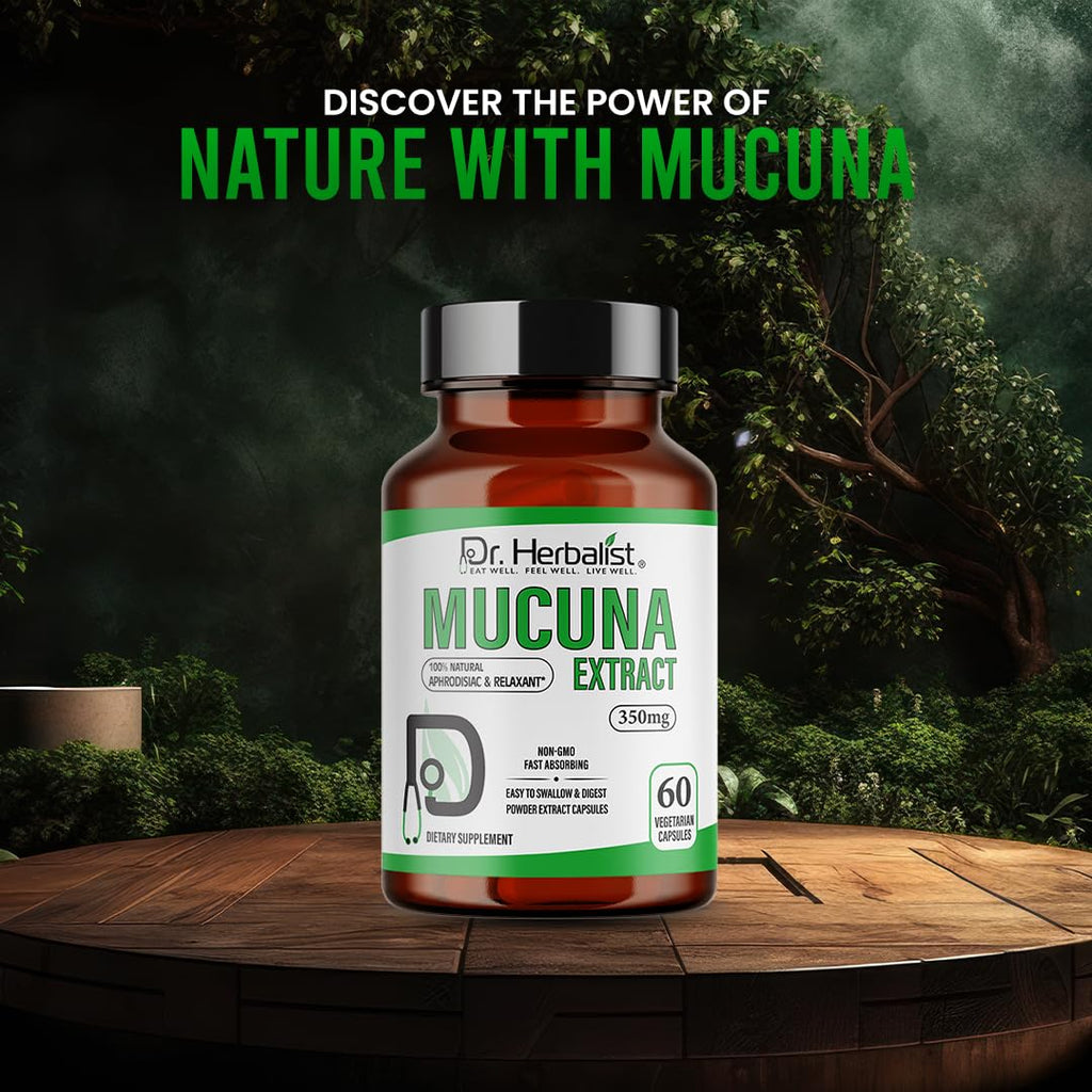 Dr. HERBALIST Mucuna Pruriens Extract 350mg - 60 Vegan Capsules | Non-GMO | Fast Absorbing | Vegetarian